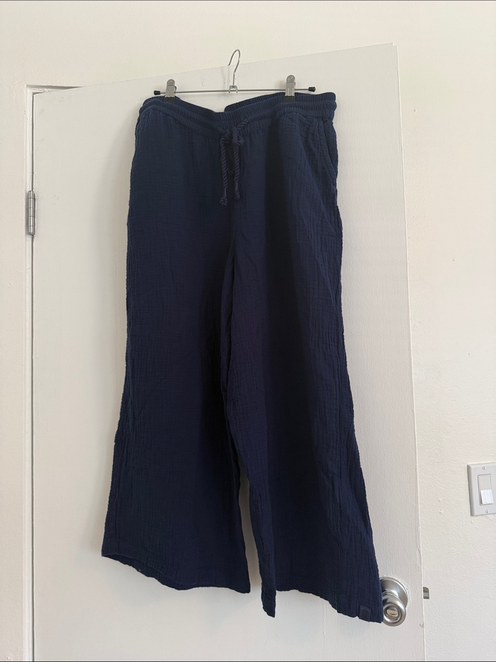 Tommy Bahama Navy Drawstring Wide-Leg Pants